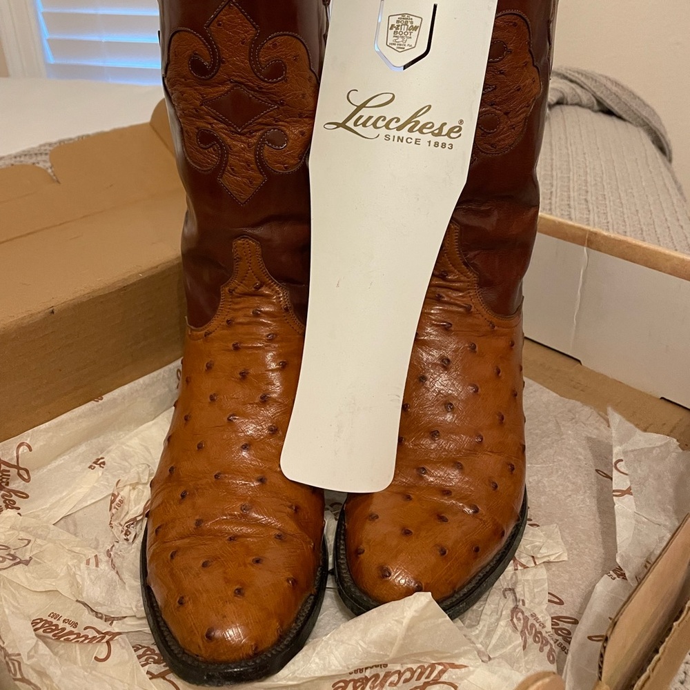 Mens Lucchese Dante Ostrich Boot